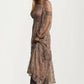 Long Sleeve Lace Maxi Dress with Tiered Skirt