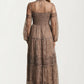 Long Sleeve Lace Maxi Dress with Tiered Skirt
