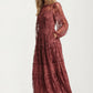 Long Sleeve Lace Maxi Dress with Tiered Skirt