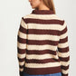 Striped Tie Front Cardigan with Textured Knit Detail