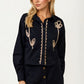 Embroidered Long Sleeve Blouse with Button Front