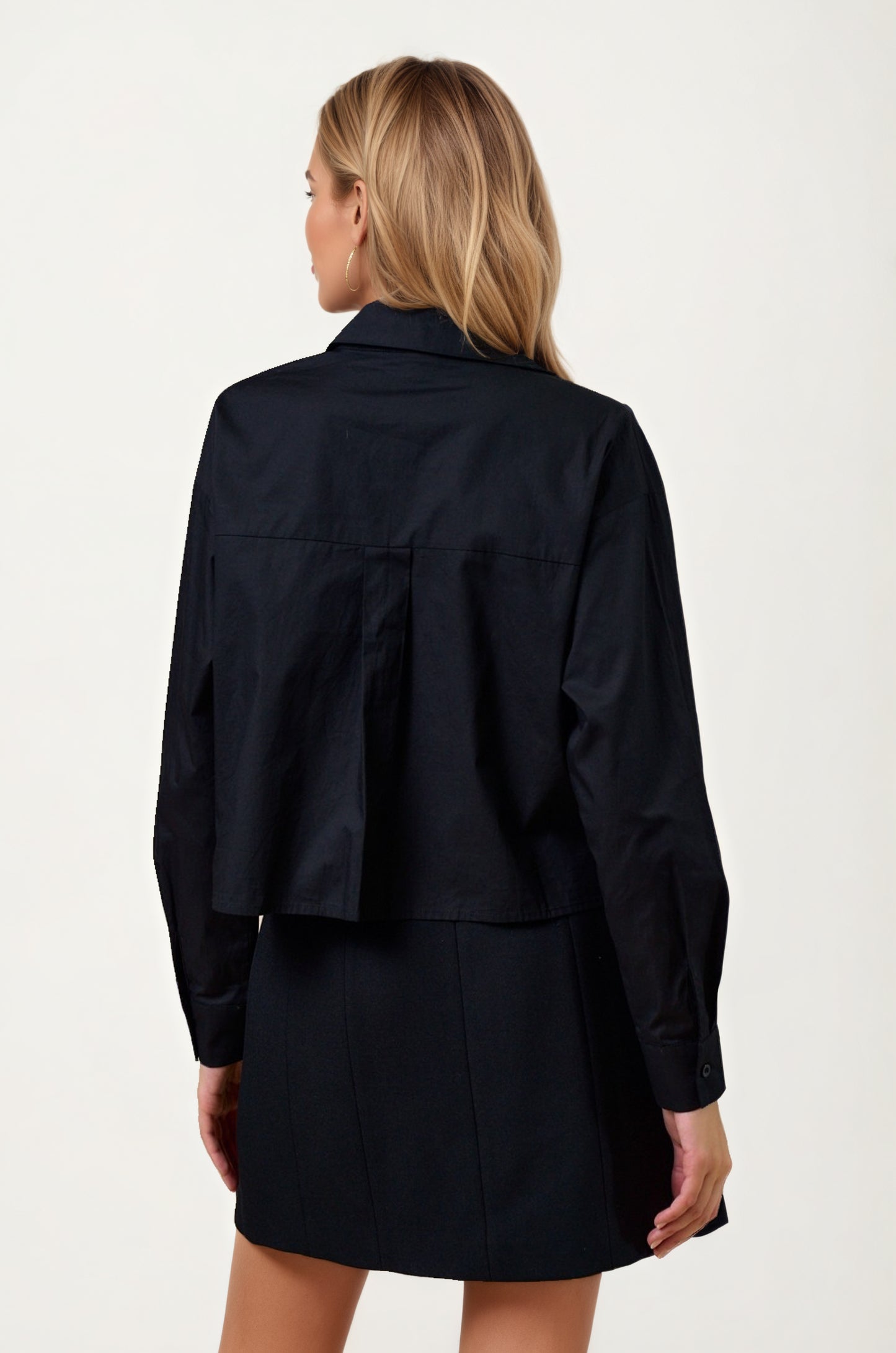 Embroidered Long Sleeve Blouse with Button Front