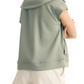 Sage Green Sleeveless Top with Zip Front