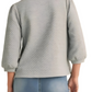 Grey Textured Blouse with Bow Accents