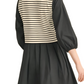 Black and White Striped Mini Dress with Side Bows