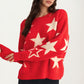 Cozy Star Pattern Sweater with Relaxed Fit and Soft Knit