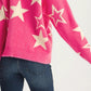 Cozy Star Pattern Sweater with Relaxed Fit and Soft Knit