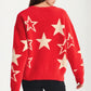 Cozy Star Pattern Sweater with Relaxed Fit and Soft Knit
