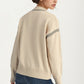 Playful Strawberry Knit Sweater with Ribbed Hem and Long Sleeves