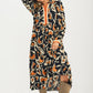 Bold Abstract Print Maxi Dress with Contrast Trim