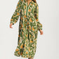 Bold Abstract Print Maxi Dress with Contrast Trim