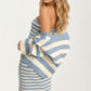 Striped Knit Midi Dress And Cropped Cardigan Set