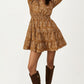 Long Sleeve Mini Dress with Smocked Waist and Tiered Skirt