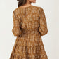 Long Sleeve Mini Dress with Smocked Waist and Tiered Skirt