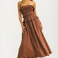 Strapless Smocked Midi Dress with Ruffle Tier Detail