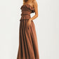 Strapless Smocked Midi Dress with Ruffle Tier Detail
