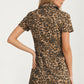 Button Front Short Sleeve Mini Dress with Utility Pockets