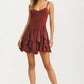 Strappy Mini Dress with Cascading Ruffle Hem