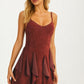 Strappy Mini Dress with Cascading Ruffle Hem