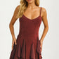 Strappy Mini Dress with Cascading Ruffle Hem