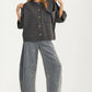 Oversized Button-Up Shirt Jacket with Relaxed Fit