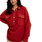 Relaxed Button-Up Utility Tunic with Patch Flap Pockets
