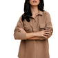 Casual Utility-Style Button-Up Tunic with Patch Pockets