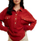 Relaxed Button-Up Utility Tunic with Patch Flap Pockets