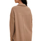 Casual Utility-Style Button-Up Tunic with Patch Pockets