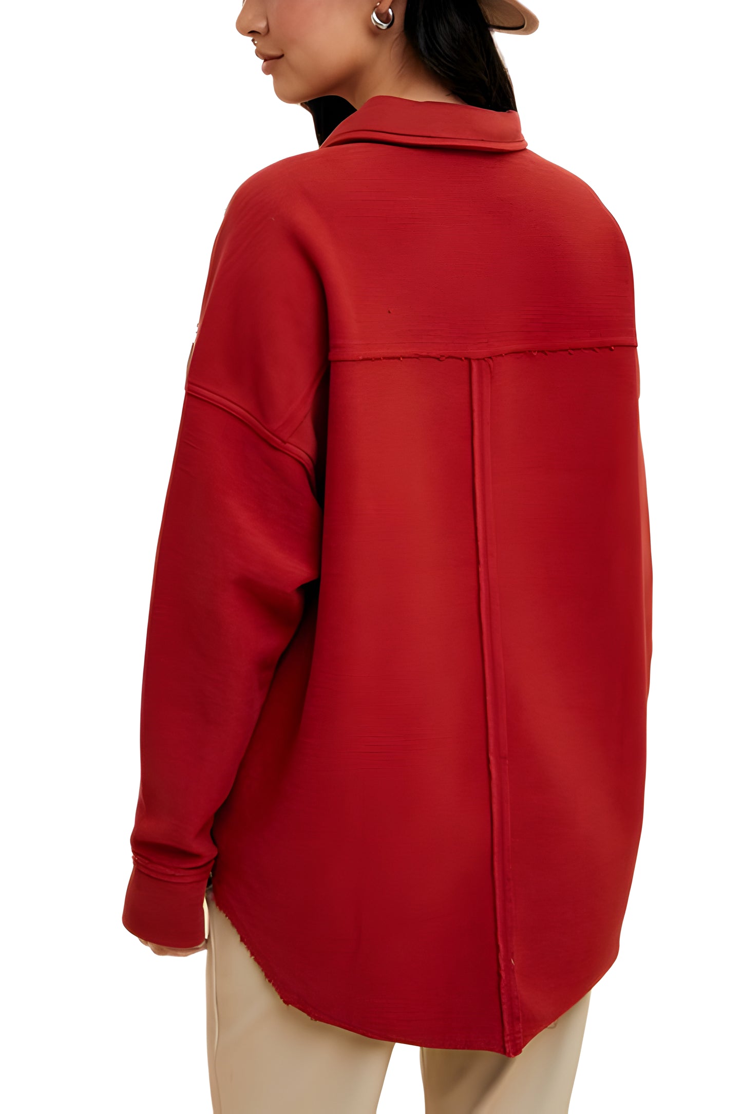 Relaxed Button-Up Utility Tunic with Patch Flap Pockets
