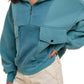 Quarter-Zip Fleece Panel Pullover with Oversized Utility Pockets