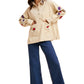 Embroidered Floral Corduroy Button-Up Jacket