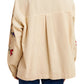 Embroidered Floral Corduroy Button-Up Jacket