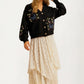 Embroidered Floral Button Front Cardigan with Delicate Detailing