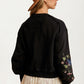 Embroidered Floral Button Front Cardigan with Delicate Detailing