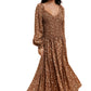 Floral Long Sleeve V-Neck Maxi Dress With Smocked Waist