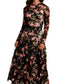 Long Sleeve Floral Lace Maxi Dress With Sheer Illusion Details