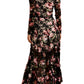 Long Sleeve Floral Lace Maxi Dress With Sheer Illusion Details
