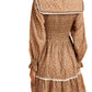 Floral Shirred Mini Dress with Lace Trim & Peter Pan Collar