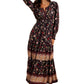 Boho Floral Tiered Maxi Dress with Long Sleeves