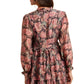 Romantic Floral Ruffle Mini Dress with Sheer Long Sleeves