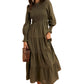 Smocked Tiered Long Sleeve Maxi Dress