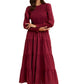 Smocked Bodice Tiered Maxi Dress with Long Sleeves