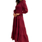 Smocked Bodice Tiered Maxi Dress with Long Sleeves