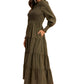 Smocked Tiered Long Sleeve Maxi Dress