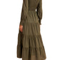 Smocked Tiered Long Sleeve Maxi Dress