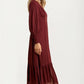Maxi Dress with Button Front and Puff Sleeves