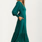 Maxi Dress with Button Front and Puff Sleeves