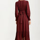 Maxi Dress with Button Front and Puff Sleeves