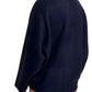 Cropped Navy Wool-Blend Coat With Classic Collar And Buttons